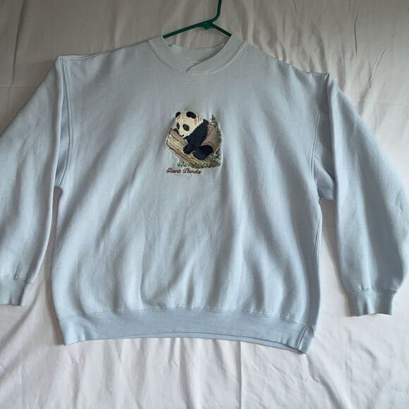Vintage Galt Sand Giant Panda Sweatshirt Powder Blue Large - Picture 3 of 6
